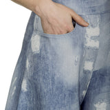 Schella Kann 2 Damen Culotte Hose in Jeans-Print mehrfarbig