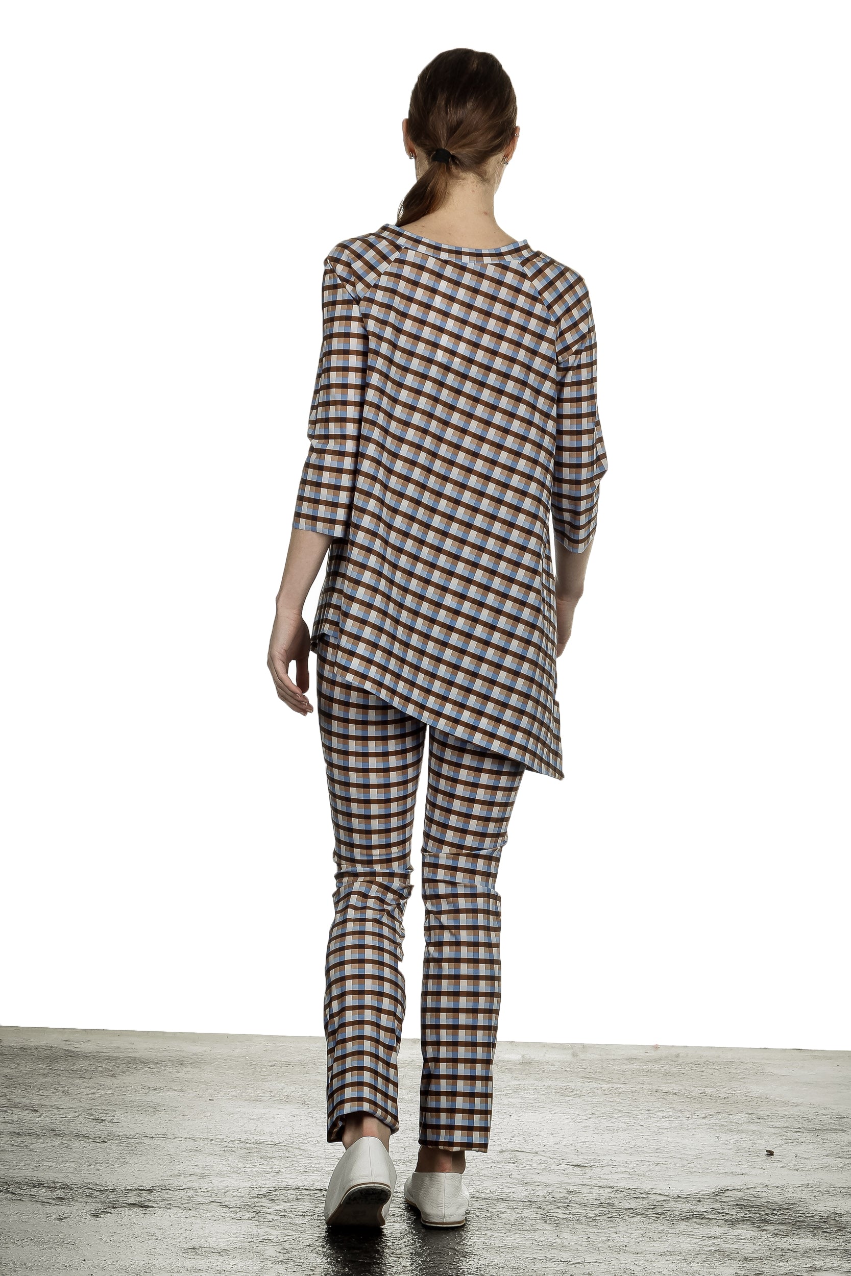 Schella Kann 2 Damen Asymmetrisches Langarmshirt mit Print mehrfarbig
