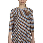 Schella Kann 2 Damen Asymmetrisches Langarmshirt mit Print mehrfarbig