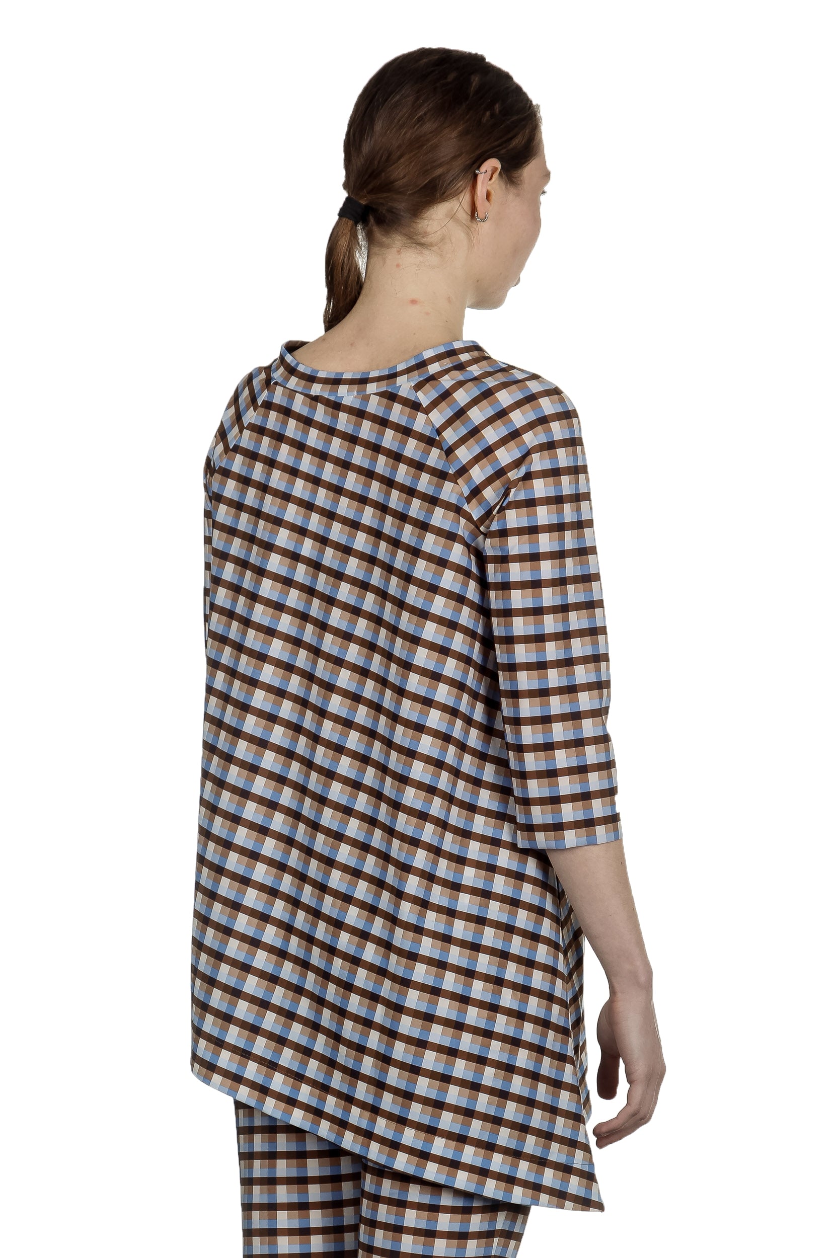 Schella Kann 2 Damen Asymmetrisches Langarmshirt mit Print mehrfarbig
