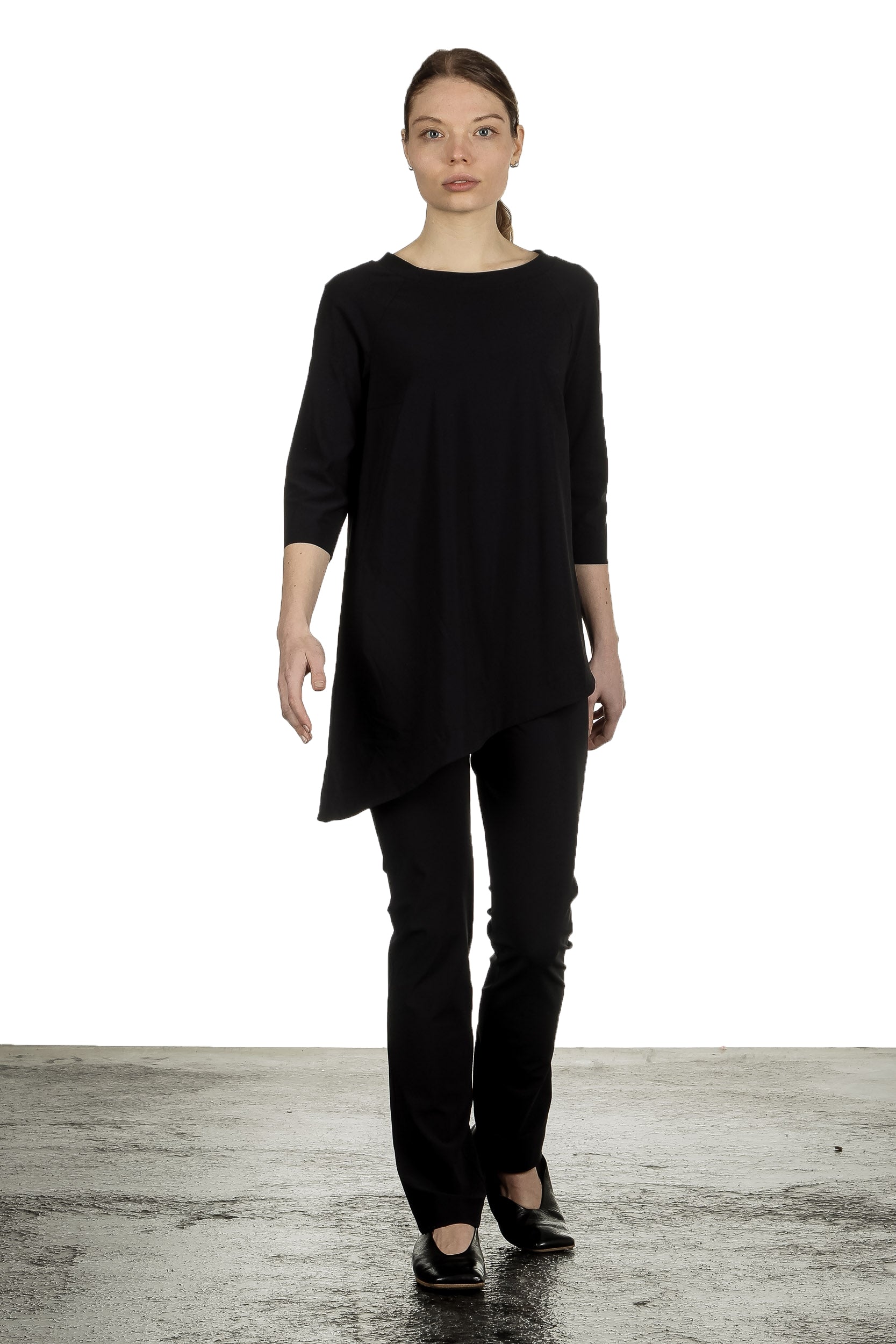 Schella Kann 2 Damen Asymmetrisches Langarmshirt schwarz