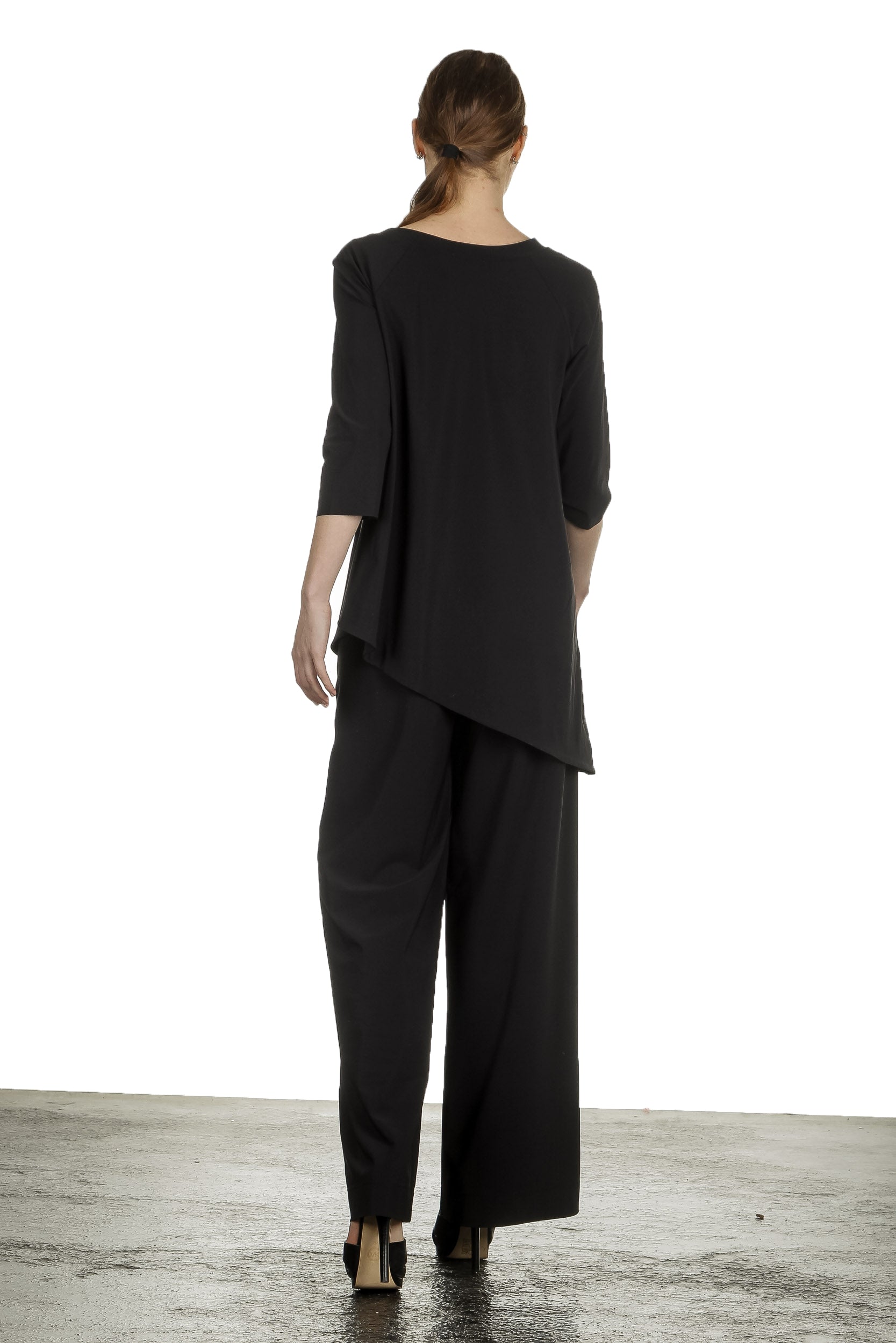 Schella Kann 2 Damen Hose mit weitem Bein schwarz