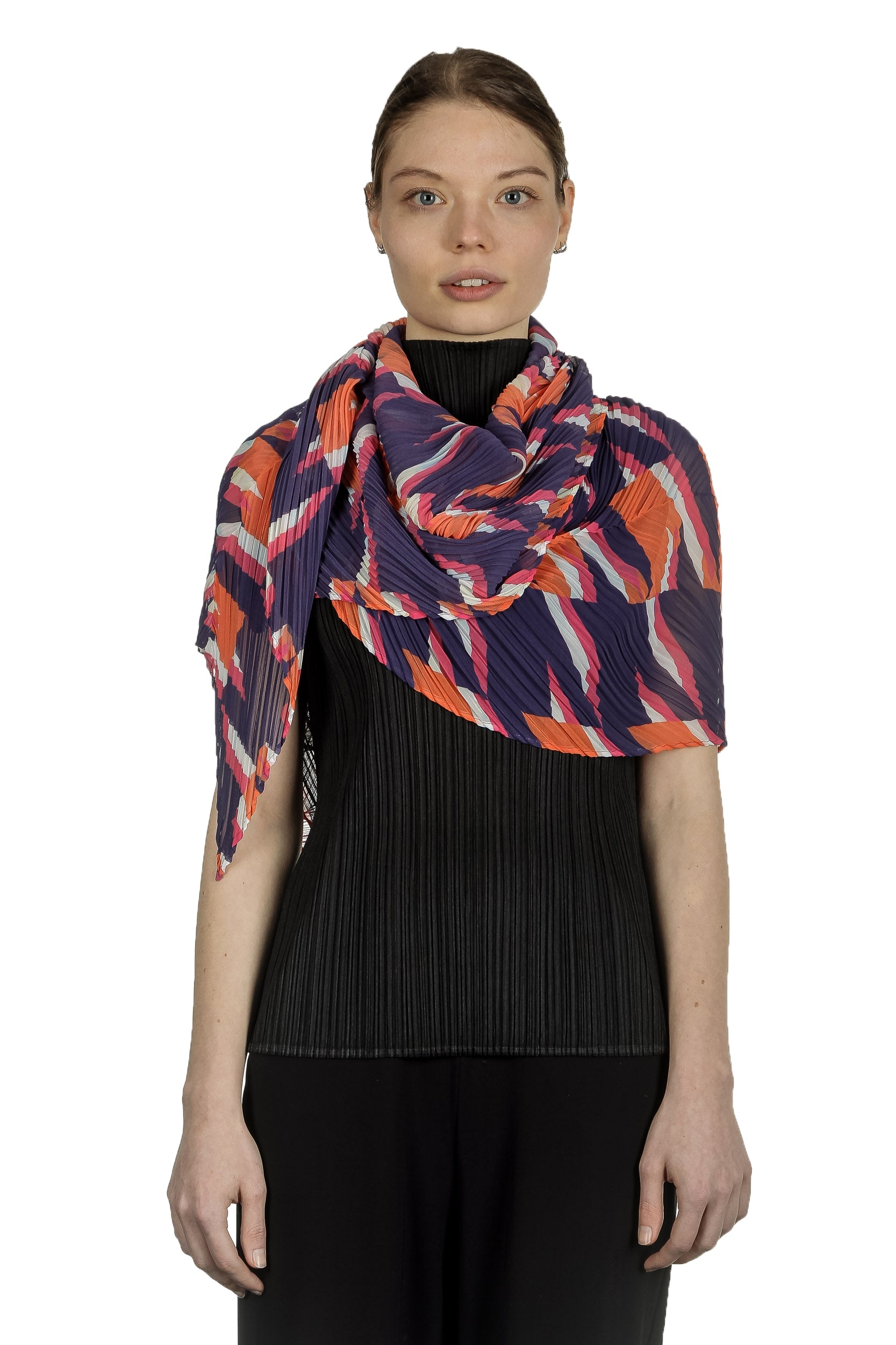 ISSEY MIYAKE PLEATS PLEASE Schal mit grafischem Print mehrfarbig