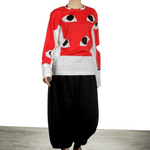 Comme Des Garçons Damen Langarmshirt mit Eye-Print mehrfarbig