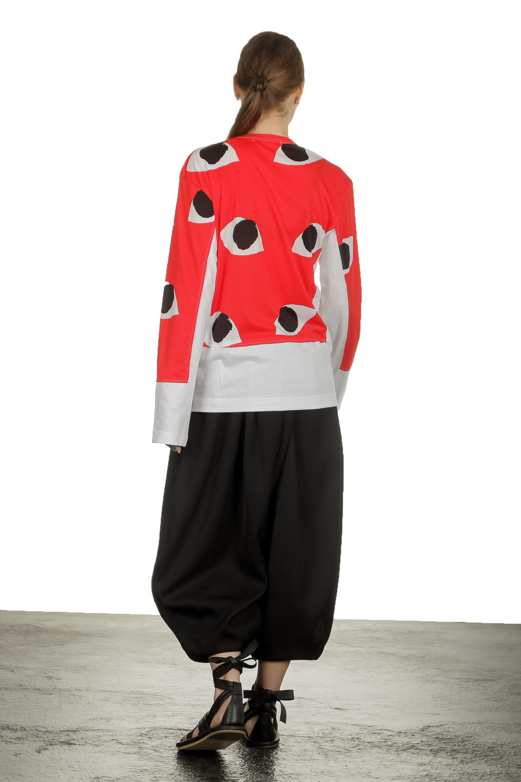 Comme Des Garçons Damen Langarmshirt mit Eye-Print mehrfarbig