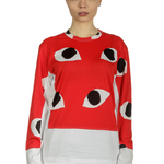 Comme Des Garçons Damen Langarmshirt mit Eye-Print mehrfarbig