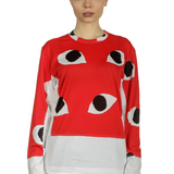 Comme Des Garçons Damen Langarmshirt mit Eye-Print mehrfarbig