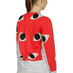 Comme Des Garçons Damen Langarmshirt mit Eye-Print mehrfarbig