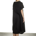 Rundholz Damen Kurzarmkleid mit Blumen-Print schwarz