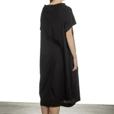 Rundholz Damen Kurzarmkleid mit Blumen-Print schwarz