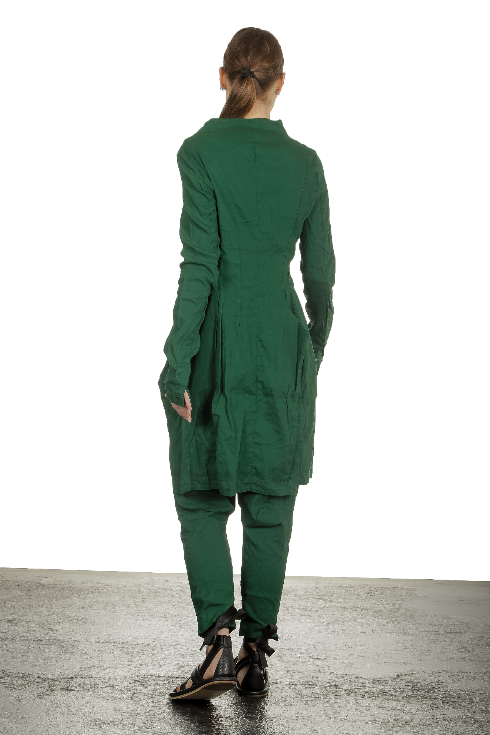 Rundholz Dip Damen Sarouel Hose grün