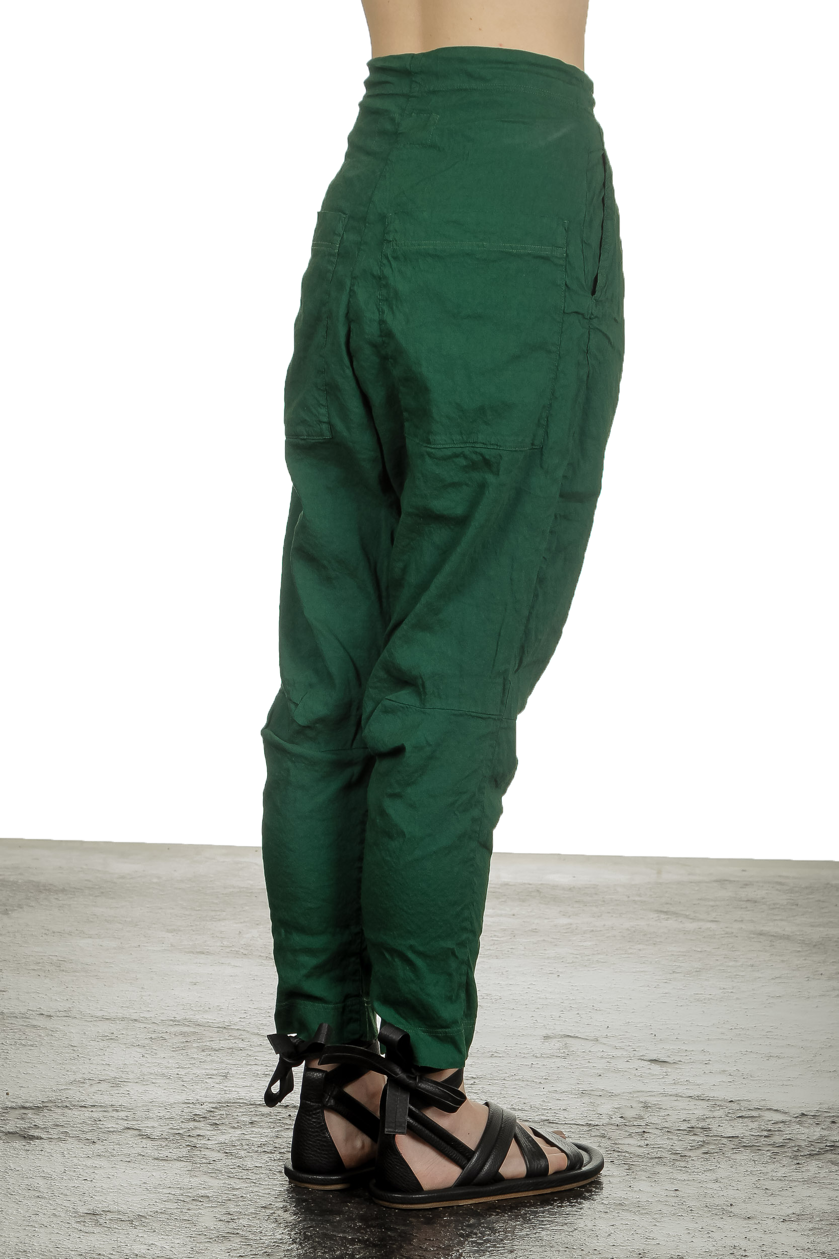Rundholz Dip Damen Sarouel Hose grün