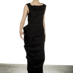 Rundholz Damen Kleid in Midi-Länge schwarz