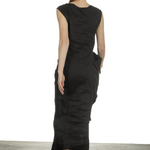 Rundholz Damen Kleid in Midi-Länge schwarz