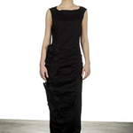 Rundholz Damen Kleid in Midi-Länge schwarz