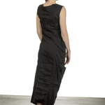 Rundholz Damen Kleid in Midi-Länge schwarz