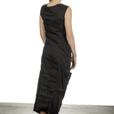 Rundholz Damen Kleid in Midi-Länge schwarz