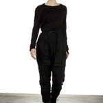 Rundholz Dip Damen 7/8 Sarouelhose mit hohem Bund schwarz