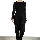 Rundholz Dip Damen 7/8 Sarouelhose mit hohem Bund schwarz