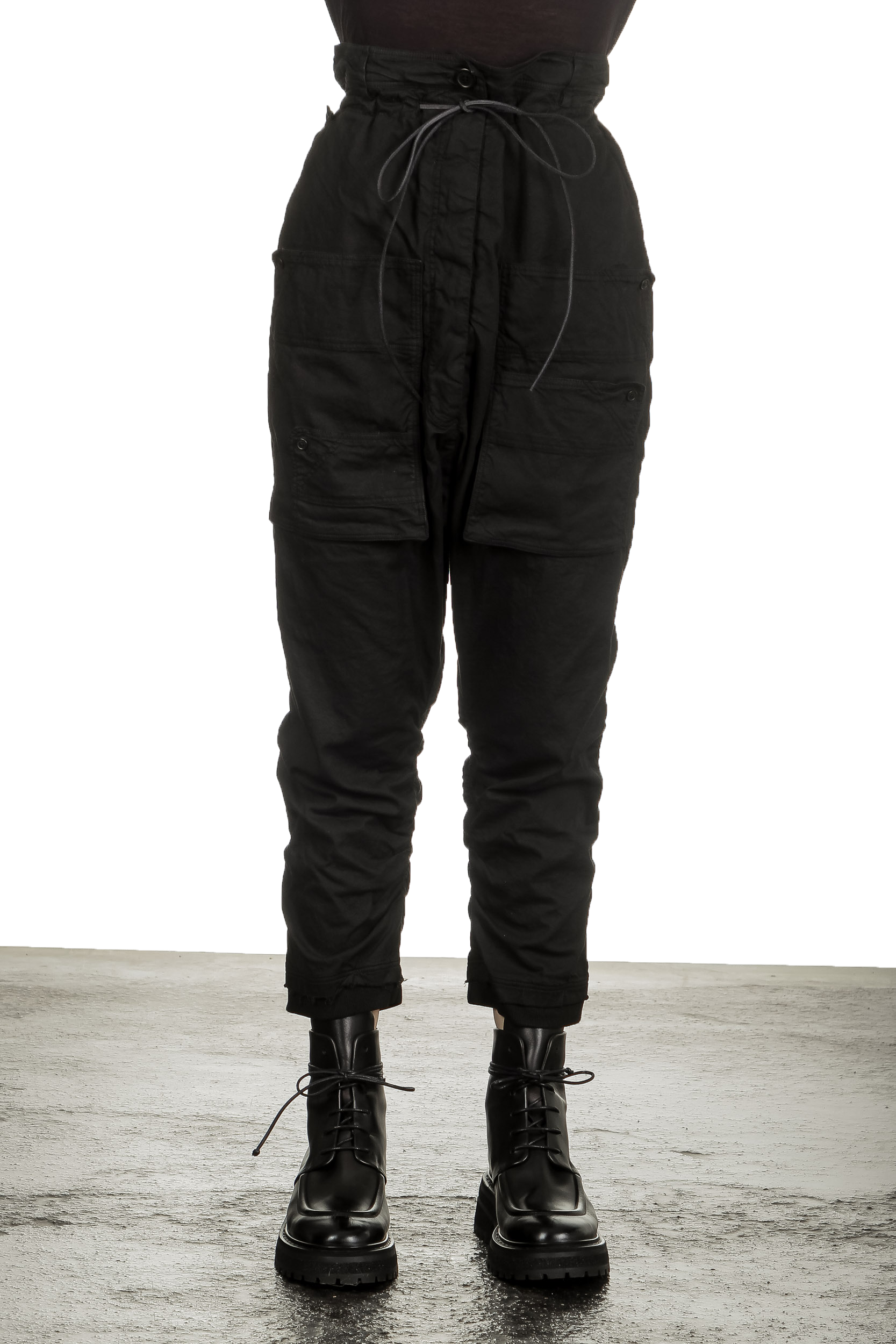 Rundholz Dip Damen 7/8 Sarouelhose mit hohem Bund schwarz
