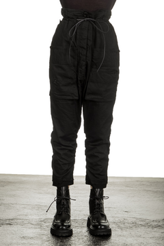 Rundholz Dip Damen 7/8 Sarouelhose mit hohem Bund schwarz