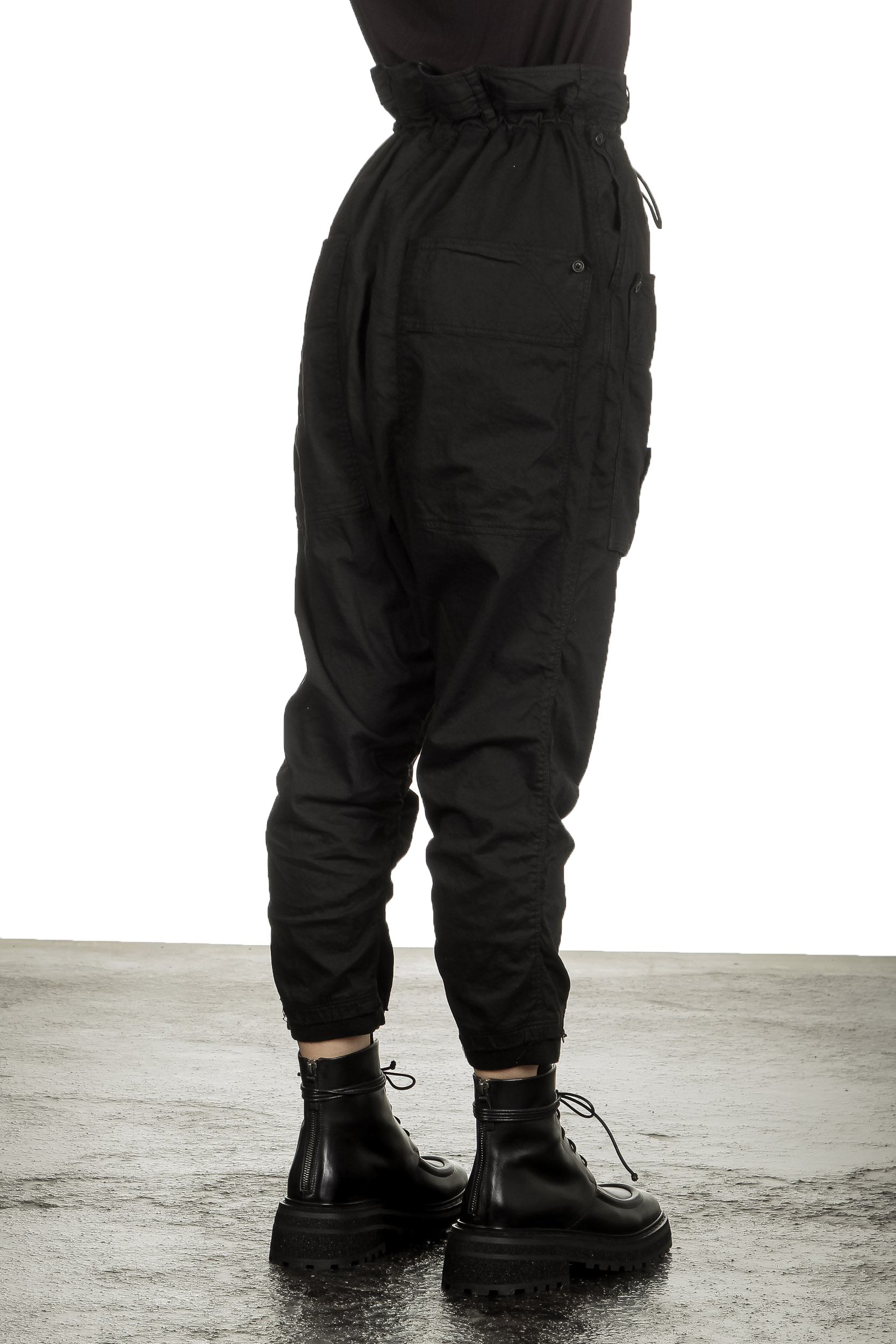 Rundholz Dip Damen 7/8 Sarouelhose mit hohem Bund schwarz