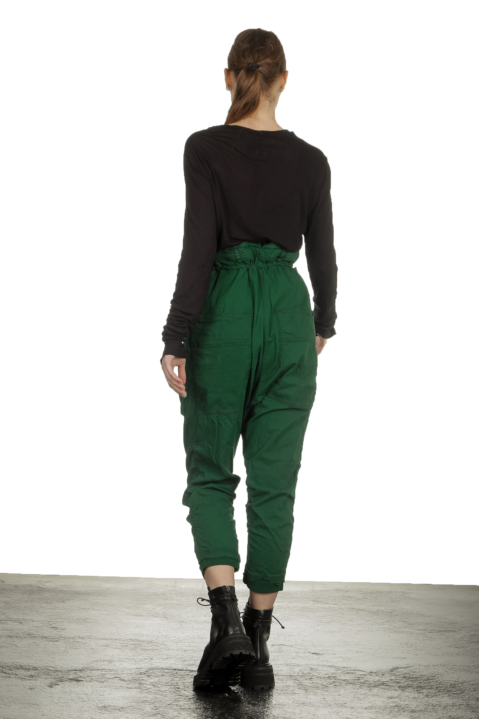 Rundholz Dip Damen 7/8 Sarouelhose mit hohem Bund grün