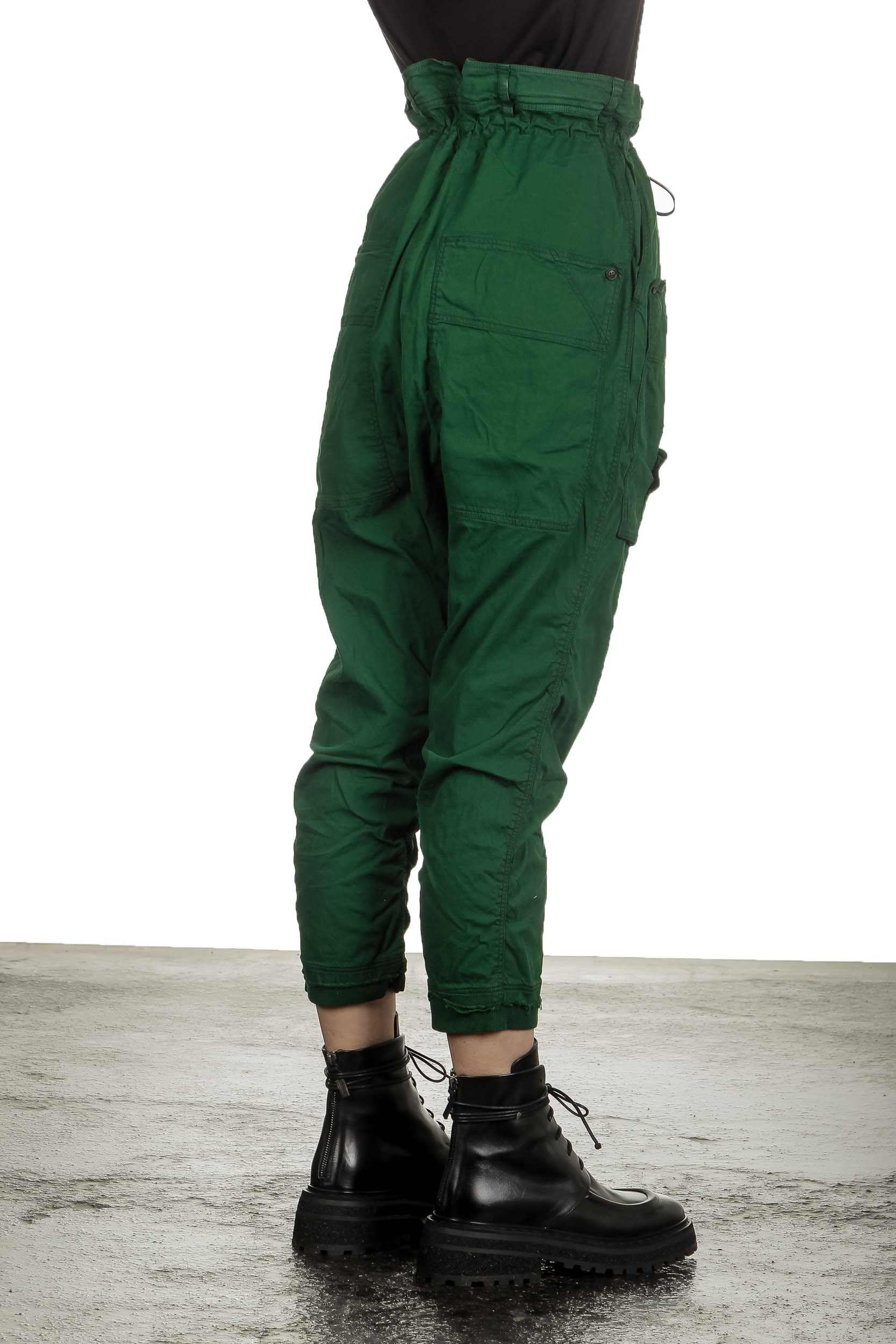 Rundholz Dip Damen 7/8 Sarouelhose mit hohem Bund grün