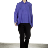 Apuntob Damen Hemdbluse in A-Linie blau