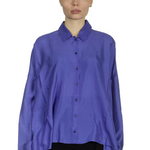Apuntob Damen Hemdbluse in A-Linie blau
