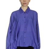 Apuntob Damen Hemdbluse in A-Linie blau