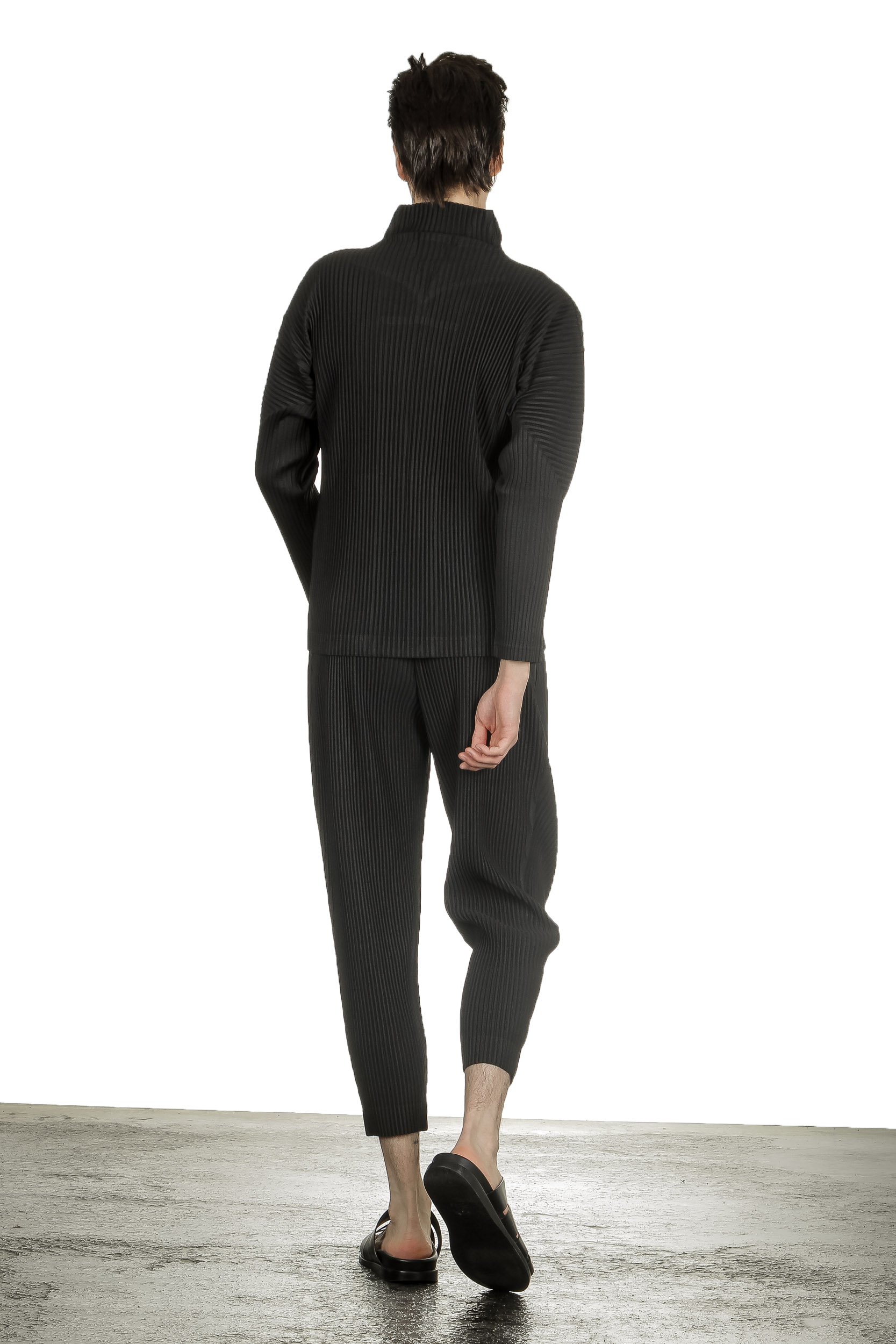 Homme Plissé Issey Miyake Herren Hose schwarz