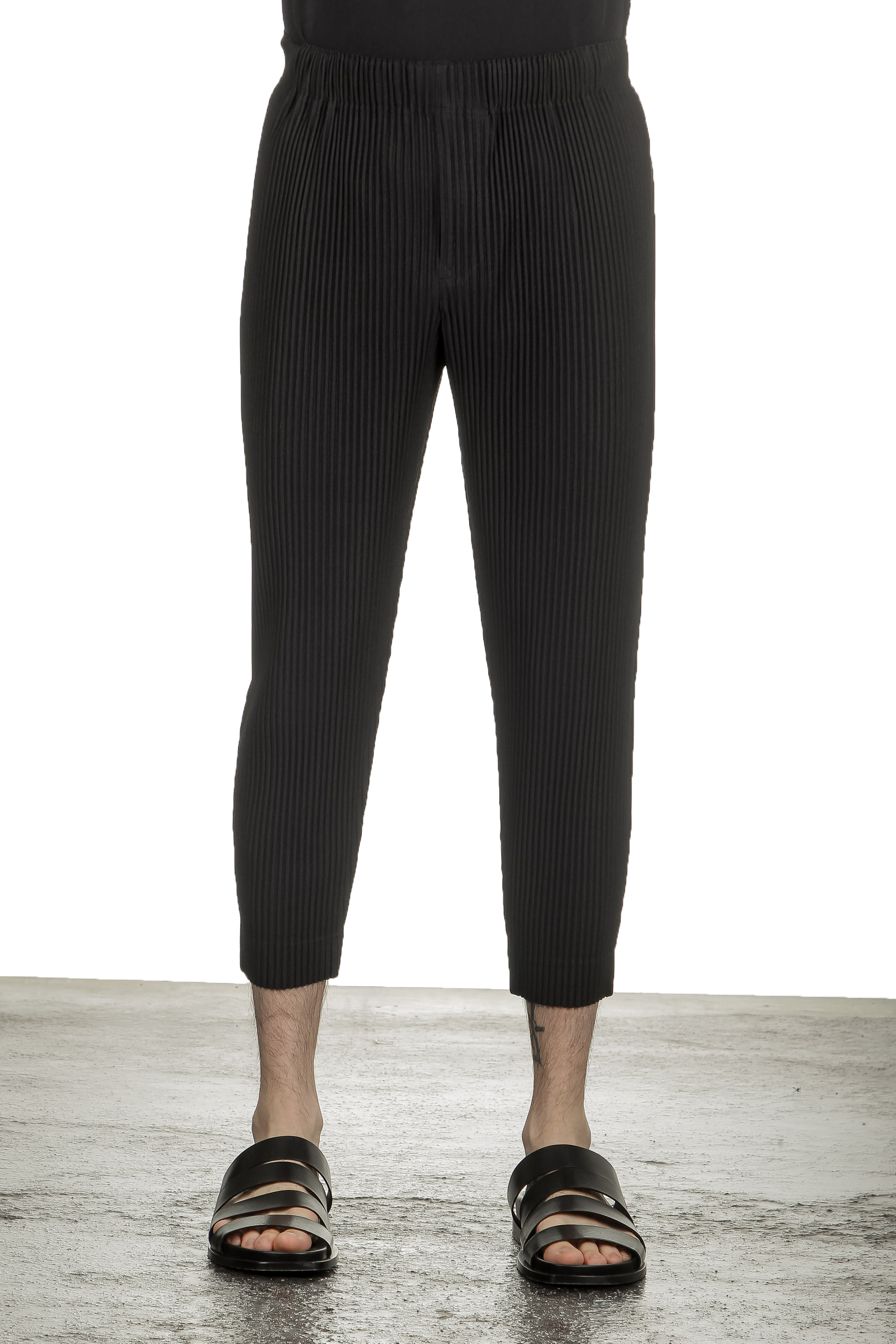 Homme Plissé Issey Miyake Herren Hose schwarz