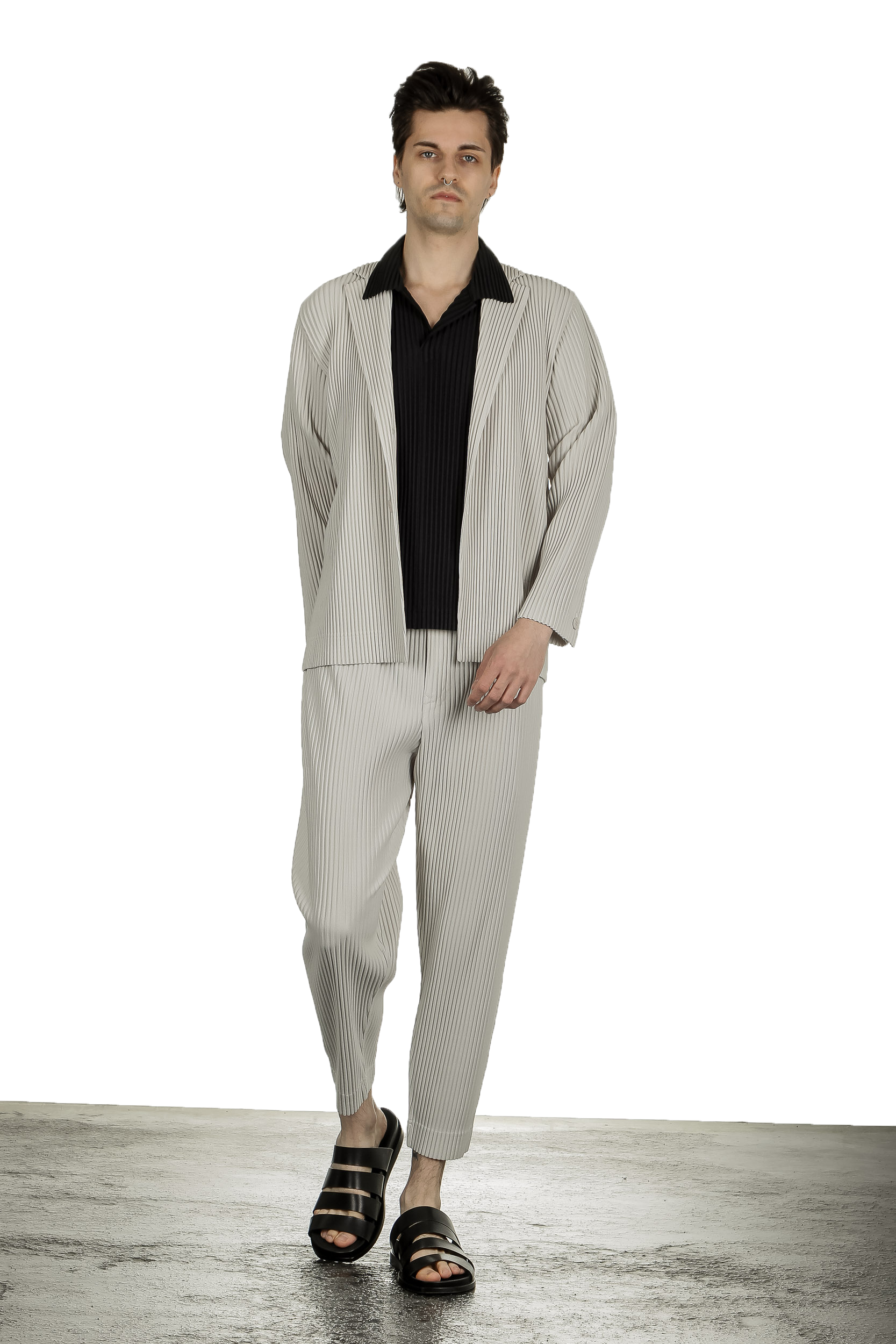 Homme Plissé Issey Miyake Herren Poloshirt schwarz