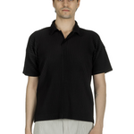 Homme Plissé Issey Miyake Herren Poloshirt schwarz