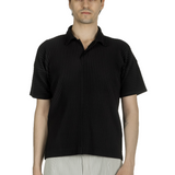 Homme Plissé Issey Miyake Herren Poloshirt schwarz