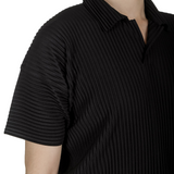 Homme Plissé Issey Miyake Herren Poloshirt schwarz