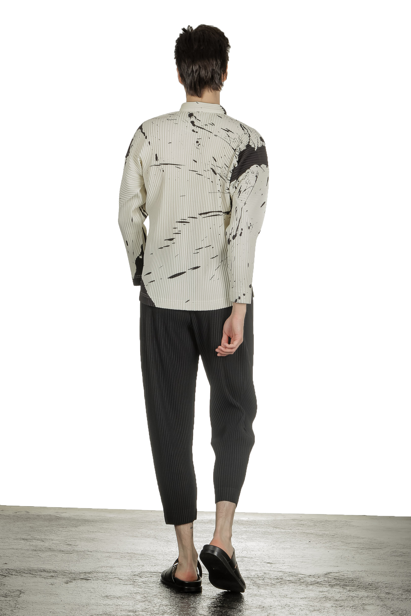 Homme Plissé Issey Miyake Herren Hose schwarz