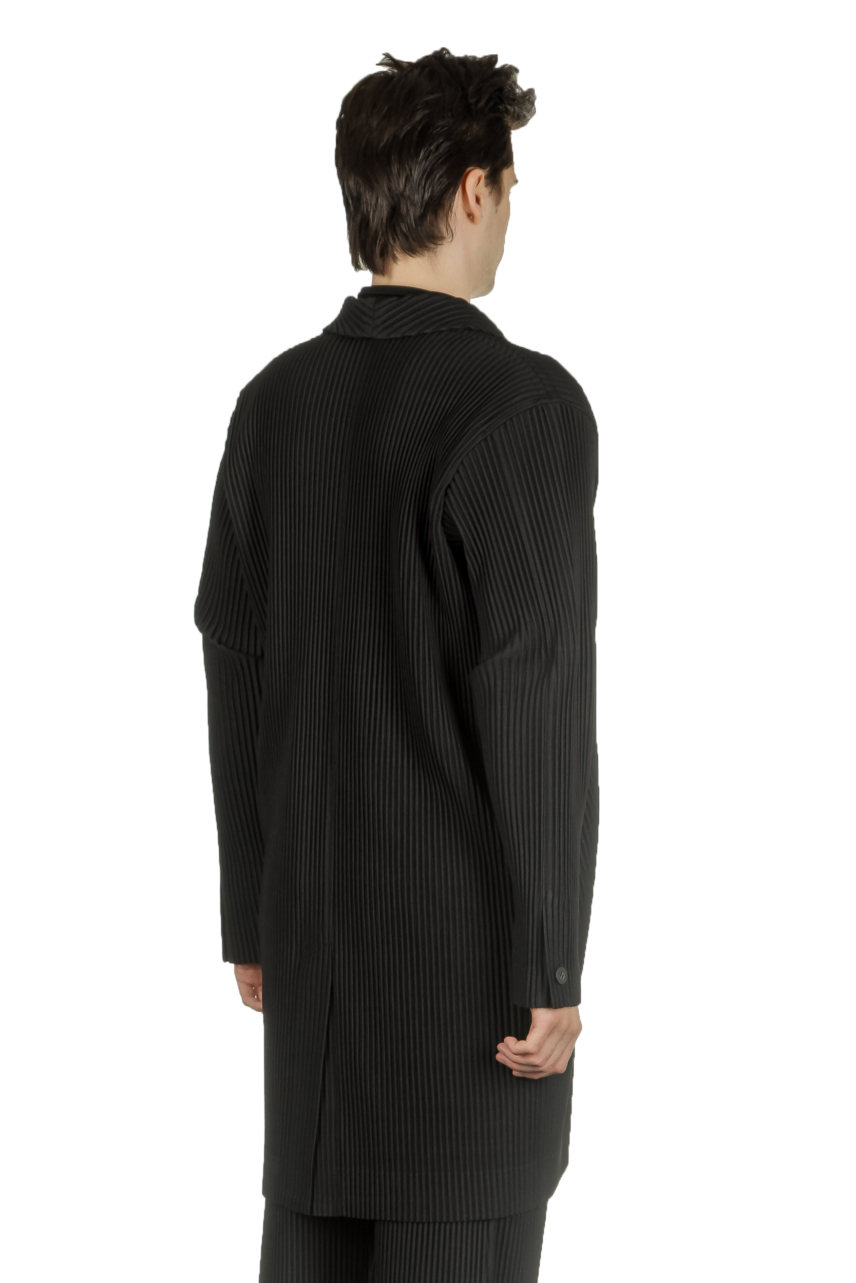 Homme Plissé Issey Miyake Herren Mantel schwarz