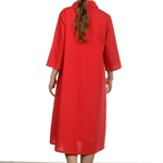 Katharina Hovman Damen Kleid in A-Linie mit Umlegekragen rot