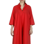 Katharina Hovman Damen Kleid in A-Linie mit Umlegekragen rot