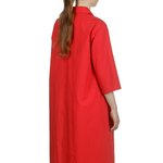 Katharina Hovman Damen Kleid in A-Linie mit Umlegekragen rot