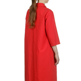 Katharina Hovman Damen Kleid in A-Linie mit Umlegekragen rot