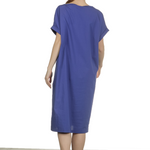 Katharina Hovman Damen Kleid mit kurzen Ämeln blau