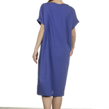 Katharina Hovman Damen Kleid mit kurzen Ämeln blau