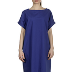Katharina Hovman Damen Kleid mit kurzen Ämeln blau