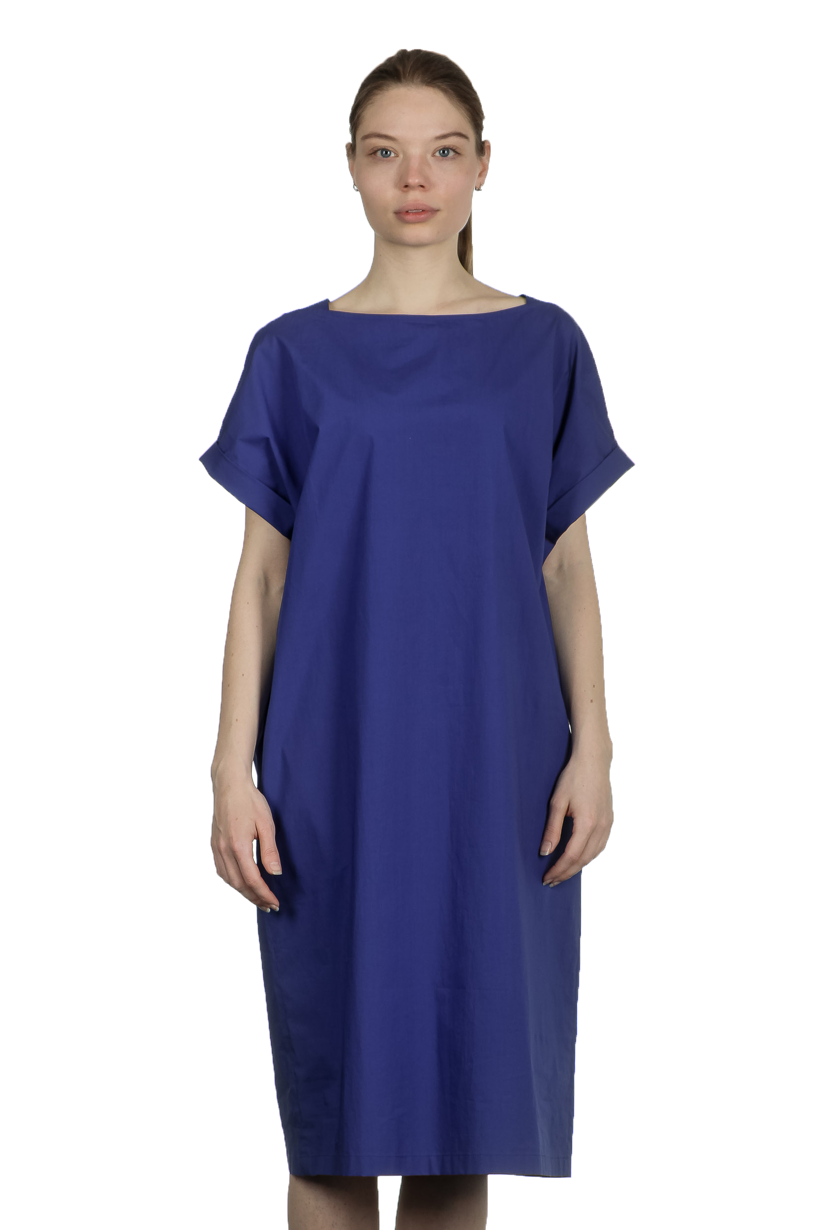 Katharina Hovman Damen Kleid mit kurzen Ämeln blau