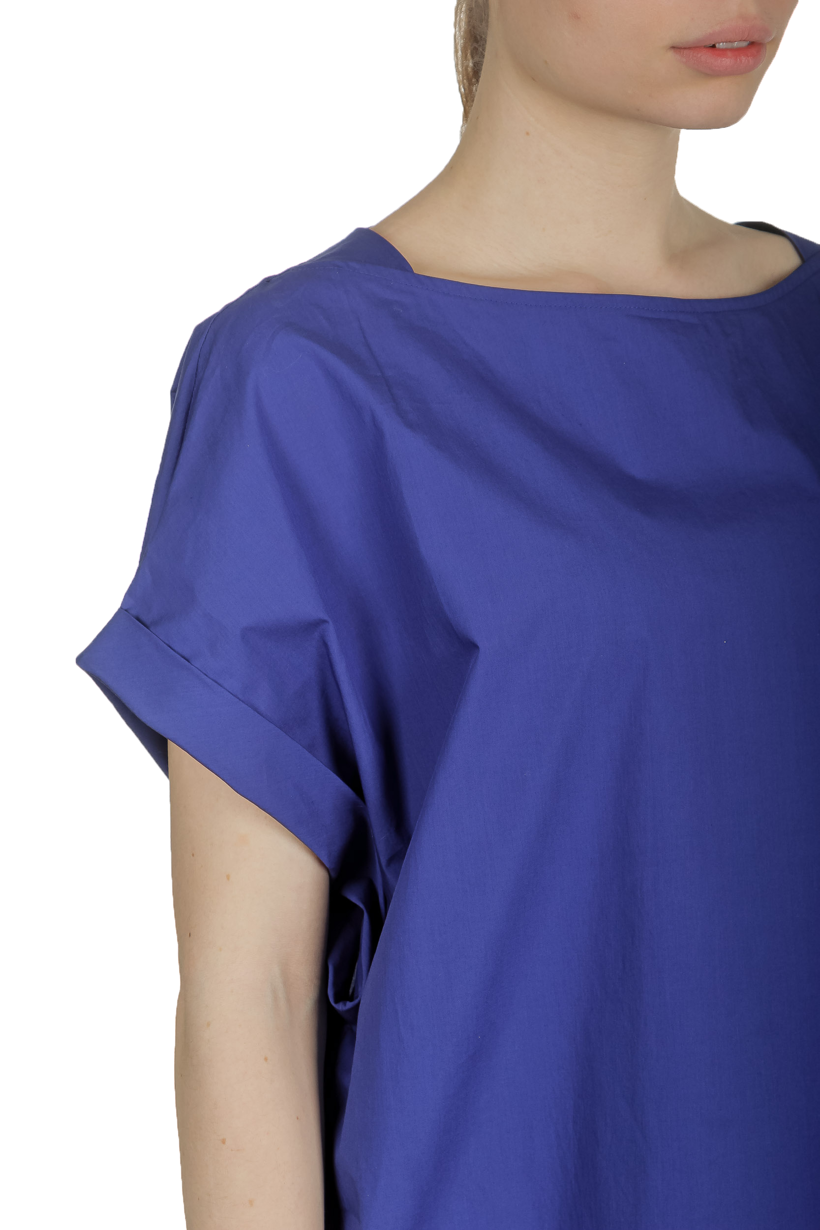 Katharina Hovman Damen Kleid mit kurzen Ämeln blau