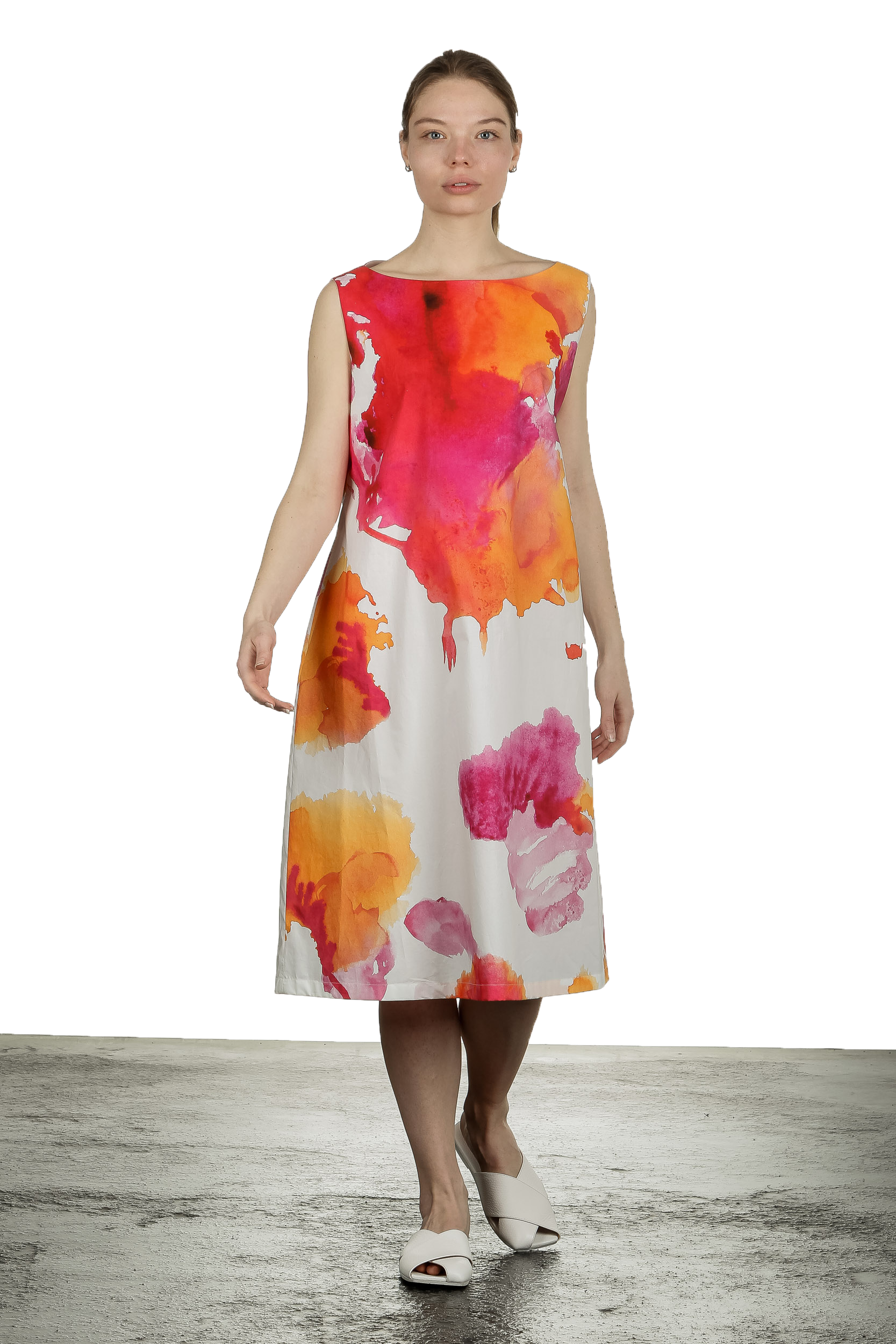 Katharina Hovman Damen A-Linien Kleid mit Print mehrfarbig