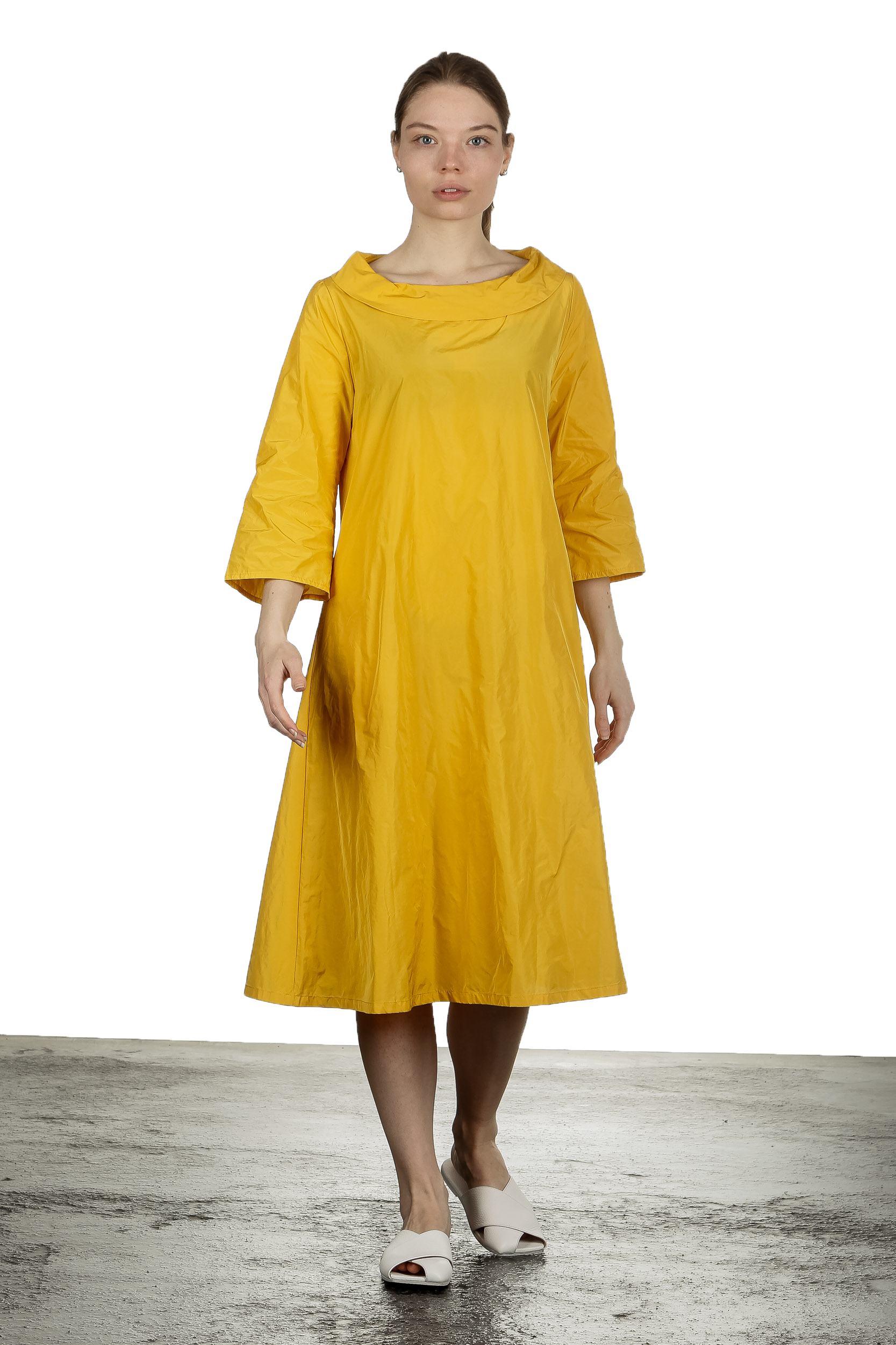 Katharina Hovman Damen Kleid in A-Linie gelb